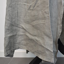Lång linneklänning med fickor TAUPE