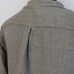 Lång linneklänning med fickor TAUPE