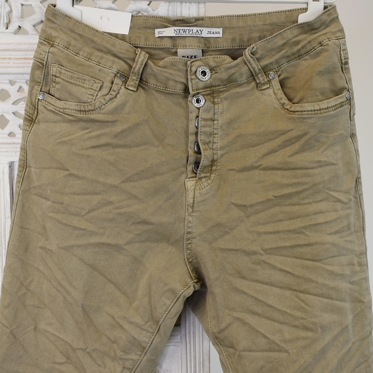 Jeans Skinny med knappar BEIGE - Newplay