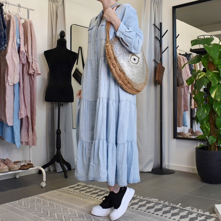 Klänning Boho LJUS DENIM - Stajl Agenturer
