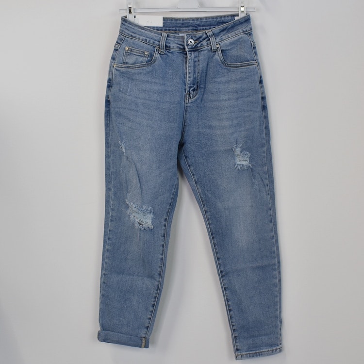 Mom Jeans SLITEN LJUS DENIM - Newplay
