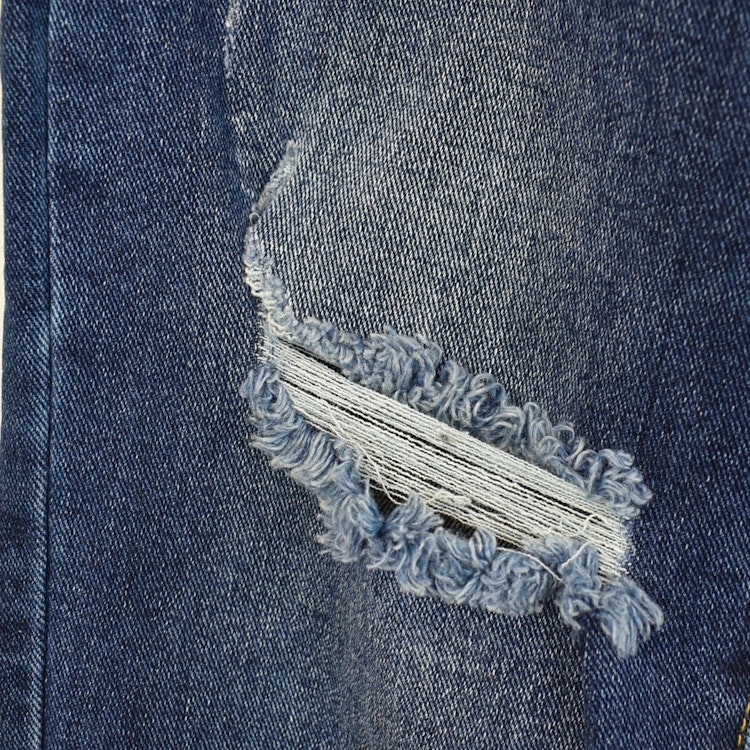Mom Jeans SLITEN MÖRK BLÅ - Newplay