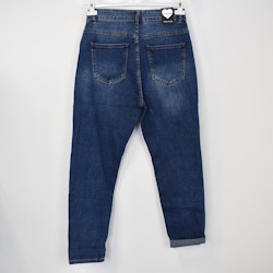 Mom Jeans SLITEN MÖRK BLÅ - Newplay