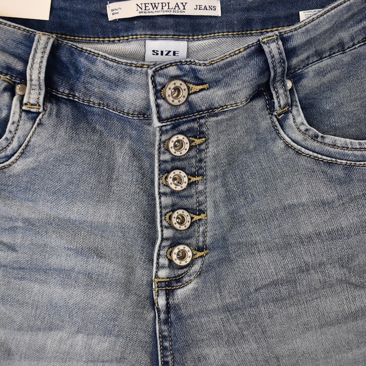 Jeans Jogger med Knappar BLÅ - Newplay