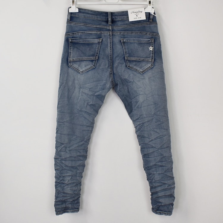 Jeans Jogger med Knappar BLÅ - Newplay