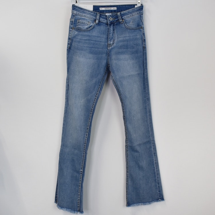 Jeans Flare med fransar DENIM - Newplay