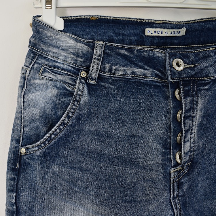 Jeans med revär BLÅ - Place du Jour