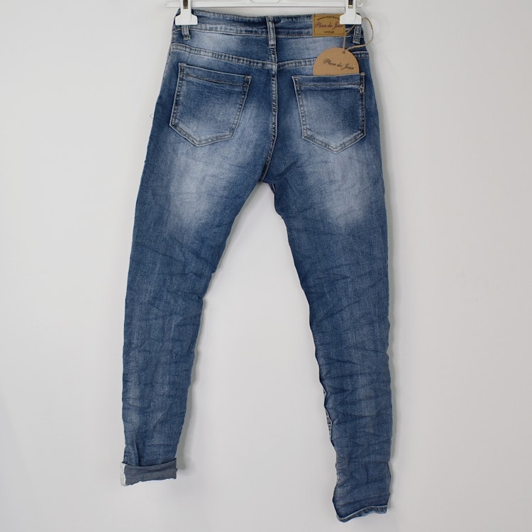 Jeans med revär BLÅ - Place du Jour