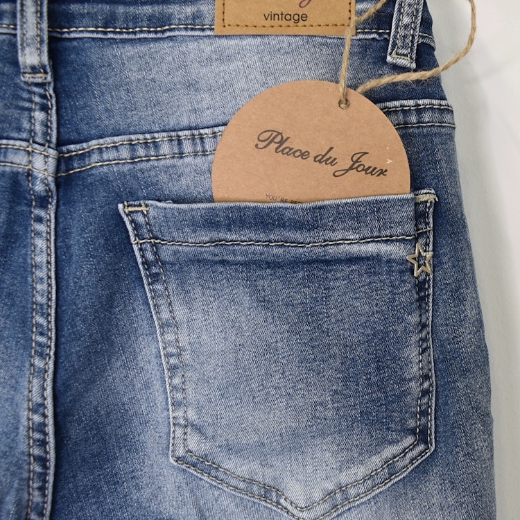 Jeans med revär BLÅ - Place du Jour