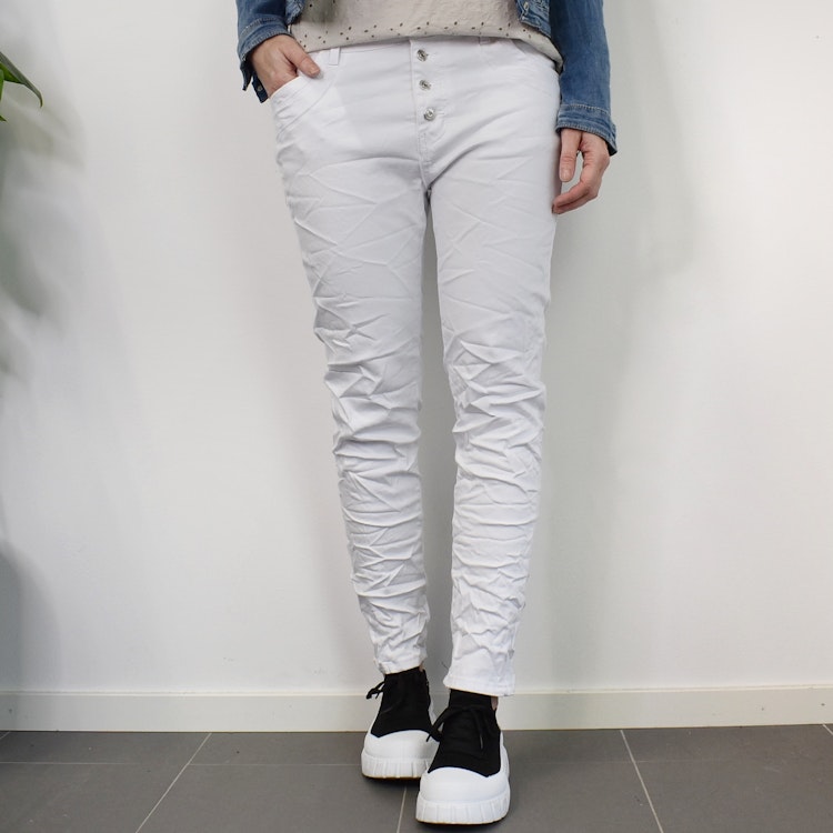 Jeans med knappar VIT - Newplay