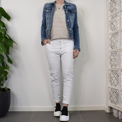 Jeans med knappar VIT - Newplay