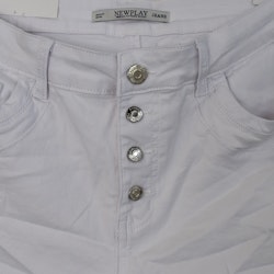 Jeans med knappar VIT - Newplay