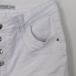 Jeans med knappar VIT - Newplay