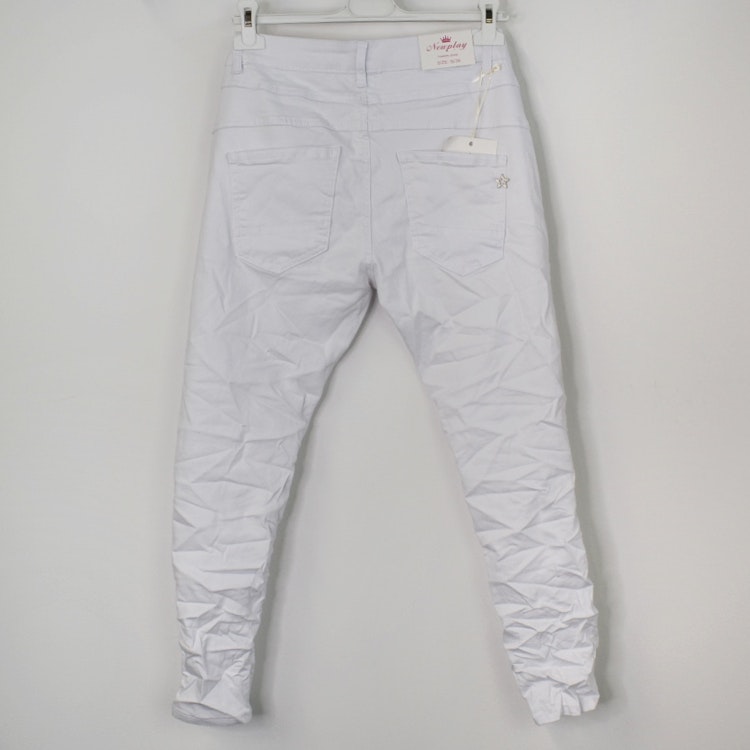 Jeans med knappar VIT - Newplay