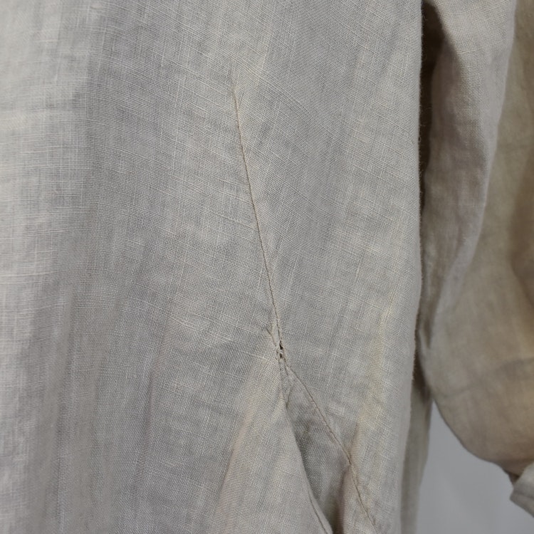 Kort skjortklänning i linne BEIGE