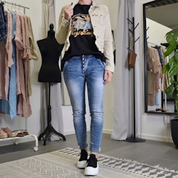 Jeansjacka med knappar BEIGE - Place du Jour