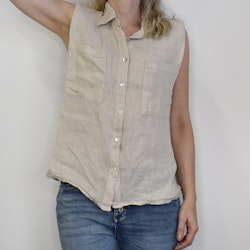 Linneblus Mira med axelvaddar BEIGE - Stajl Agenturer