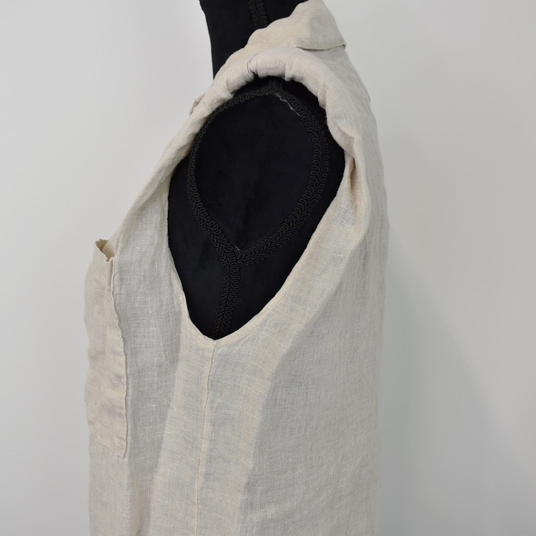 Linneblus Mira med axelvaddar BEIGE - Stajl Agenturer