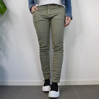 Jeans med knappar LJUS KAKI - Place du Jour