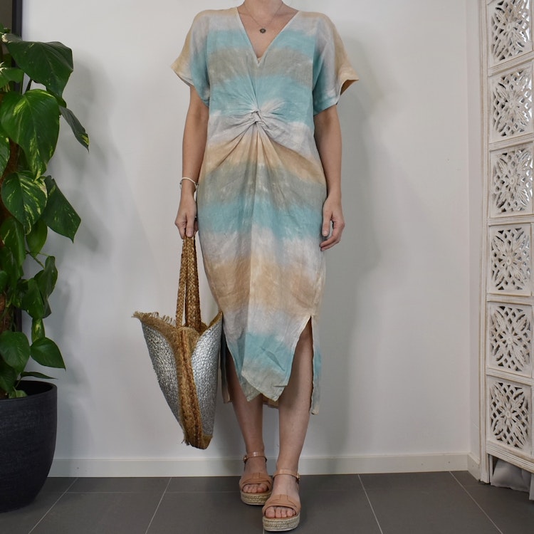 Linnekaftan Diora BATIK AQUA - Stajl Agenturer