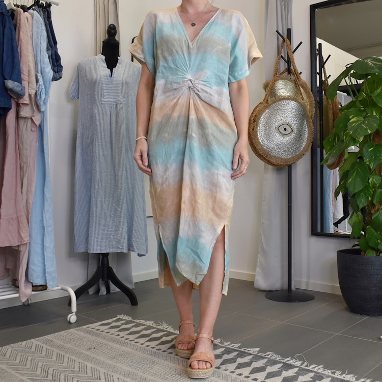 Linnekaftan Diora BATIK AQUA - Stajl Agenturer