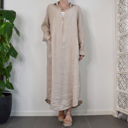 Linneklänning Vera Over Sized BEIGE - Stajl Agenturer