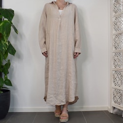 Linneklänning Vera Over Sized BEIGE - Stajl Agenturer