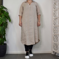 Linneklänning Vera Over Sized BEIGE - Stajl Agenturer