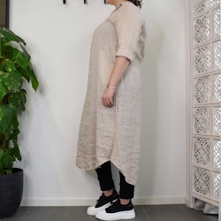 Linneklänning Vera Over Sized BEIGE - Stajl Agenturer
