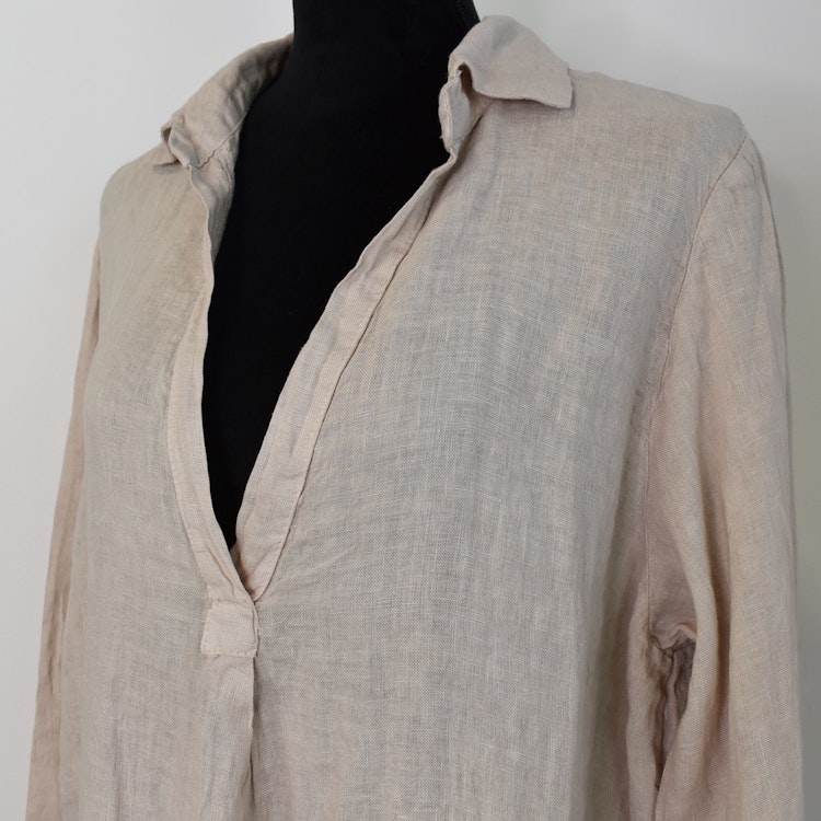 Linneklänning Vera Over Sized BEIGE - Stajl Agenturer