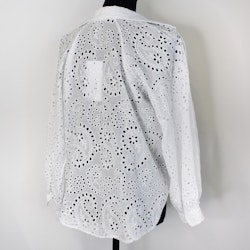Blus med broderier VIT