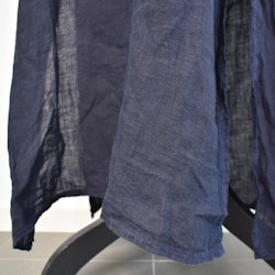 Lång linneklänning med fickor NAVY