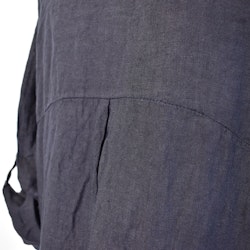 Kort skjortklänning i linne NAVY