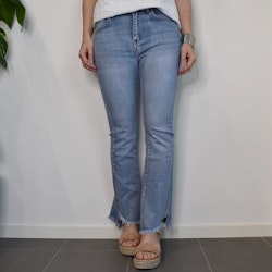 Jeans Flare med fransar LJUS BLÅ - 3D Denim