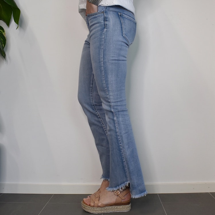 Jeans Flare med fransar LJUS BLÅ - 3D Denim