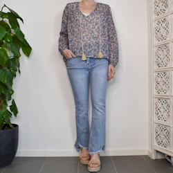 Jeans Flare med fransar LJUS BLÅ - 3D Denim