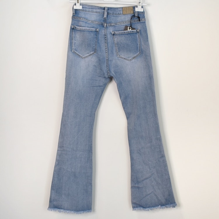 Jeans Flare med fransar LJUS BLÅ - 3D Denim
