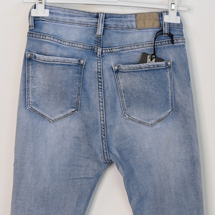 Jeans Flare med fransar LJUS BLÅ - 3D Denim