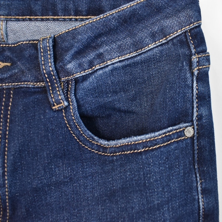Jeans Shortcut med fransar SLITEN MÖRK BLÅ - 3D Denim