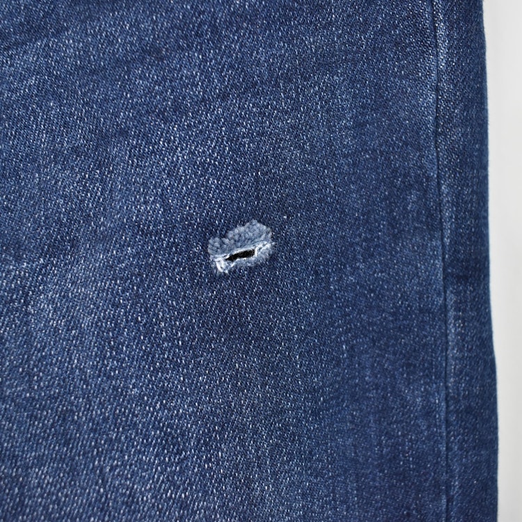 Jeans Shortcut med fransar SLITEN MÖRK BLÅ - 3D Denim