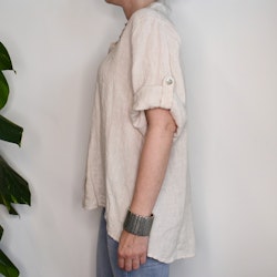 Linneskjorta med knappar BEIGE