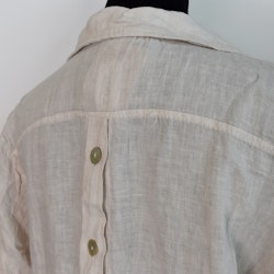 Linneskjorta med knappar BEIGE