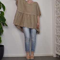 Linnetunika med volang TAUPE
