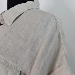 Skjortklänning i linne BEIGE