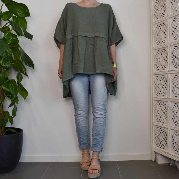 Linnetunika med volang KAKI