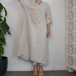 Skjortklänning med fickor BEIGE