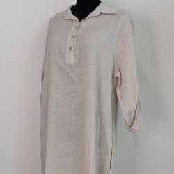 Skjortklänning med fickor BEIGE