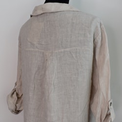 Skjortklänning med fickor BEIGE