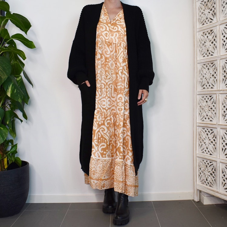 Klänning Mönstrad BEIGE