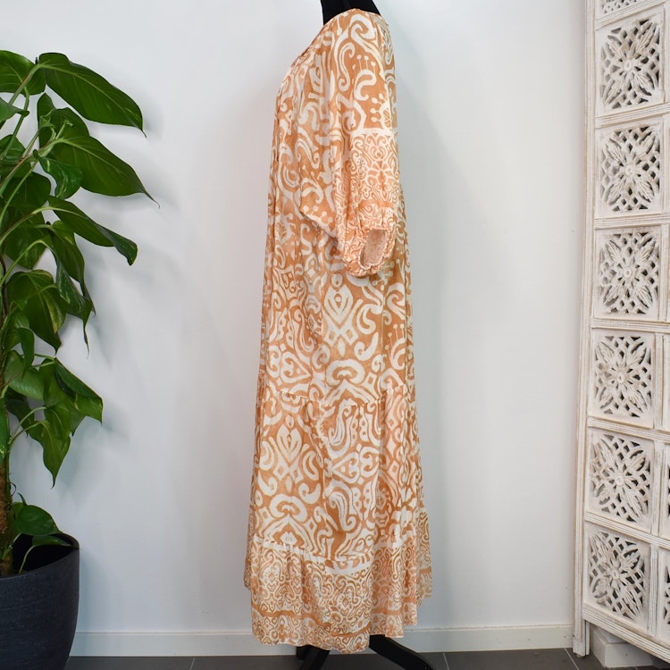 Klänning Mönstrad BEIGE
